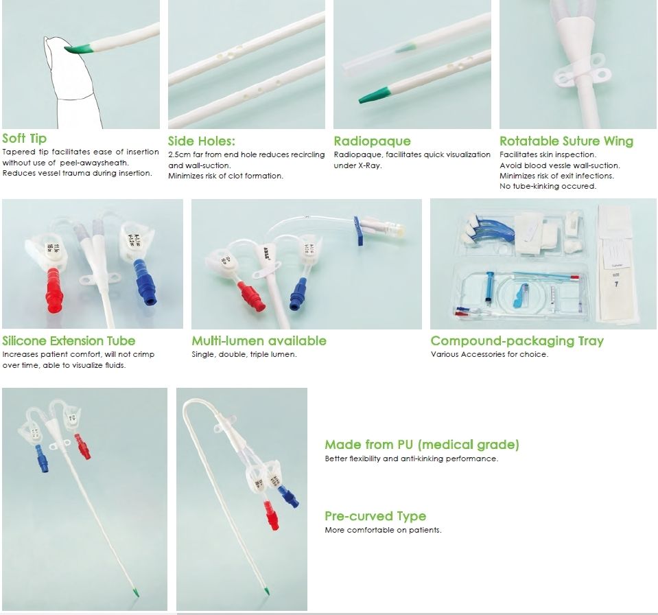 hemodialysis catheter features